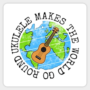 Ukulele Makes The World Go Round, Ukulelist Earth Day Sticker